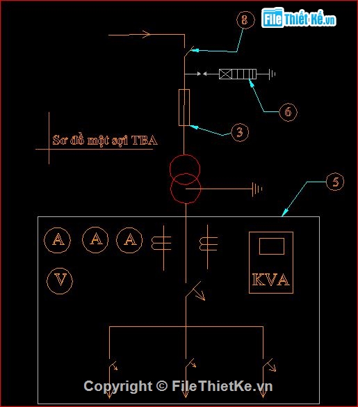File cad,bản vẽ TBA,bản vẽ TBA 10KVA